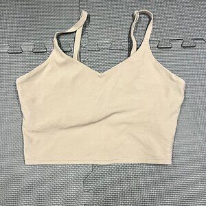 Athleta Tan Strappy Padded Sports Bra SP